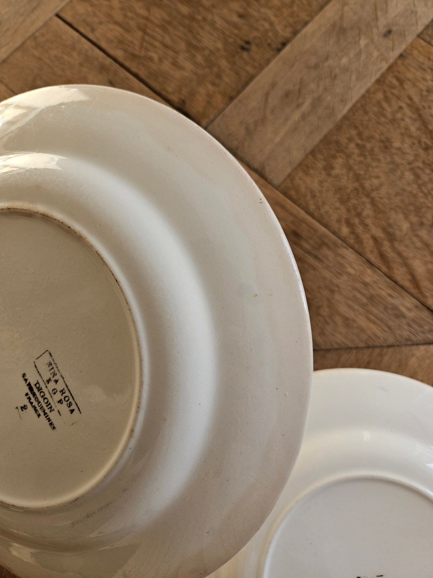 Assiettes plates rétro dépareillées, Digoin & Gien