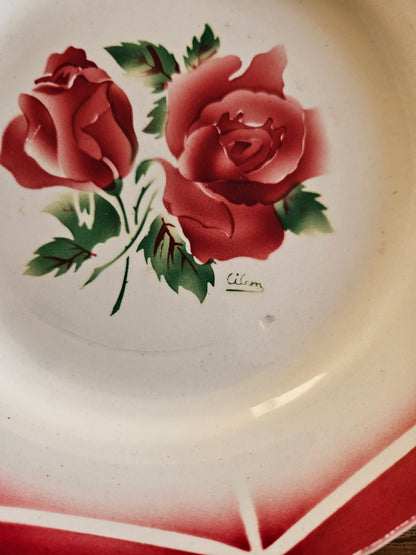 Assiettes plates rétro dépareillées, Digoin & Gien