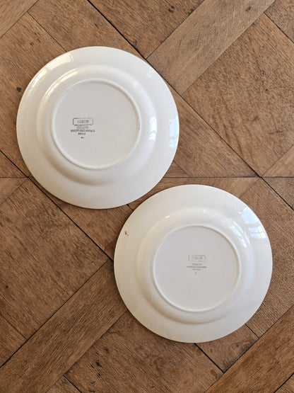 Assiettes plates rétro dépareillées, Digoin & Gien