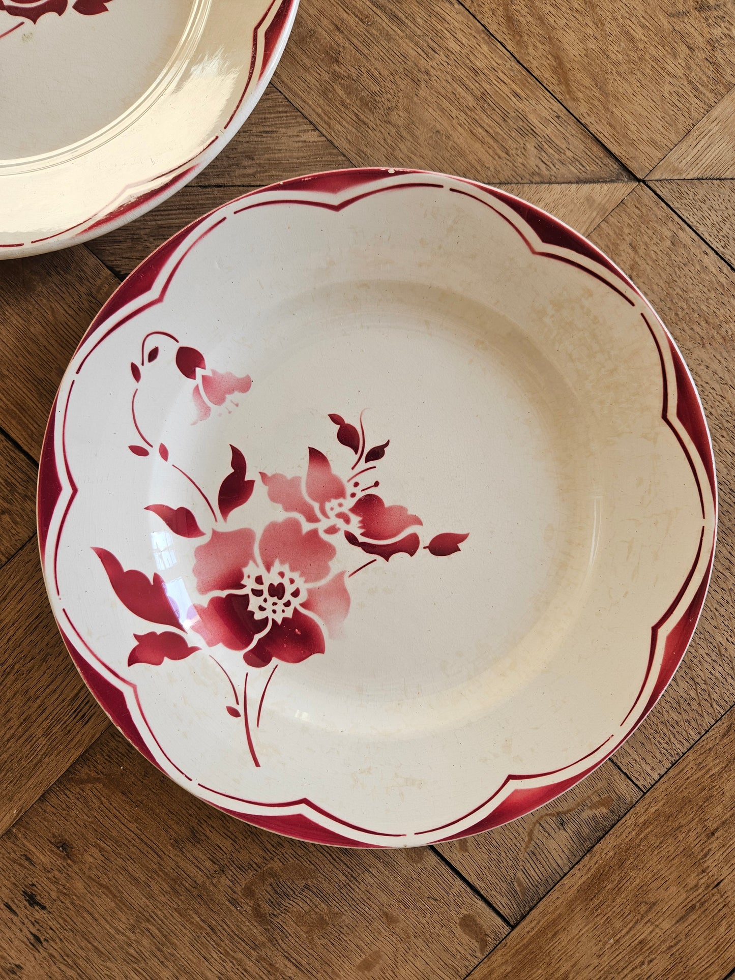 Assiettes plates rétro dépareillées, Digoin & Gien