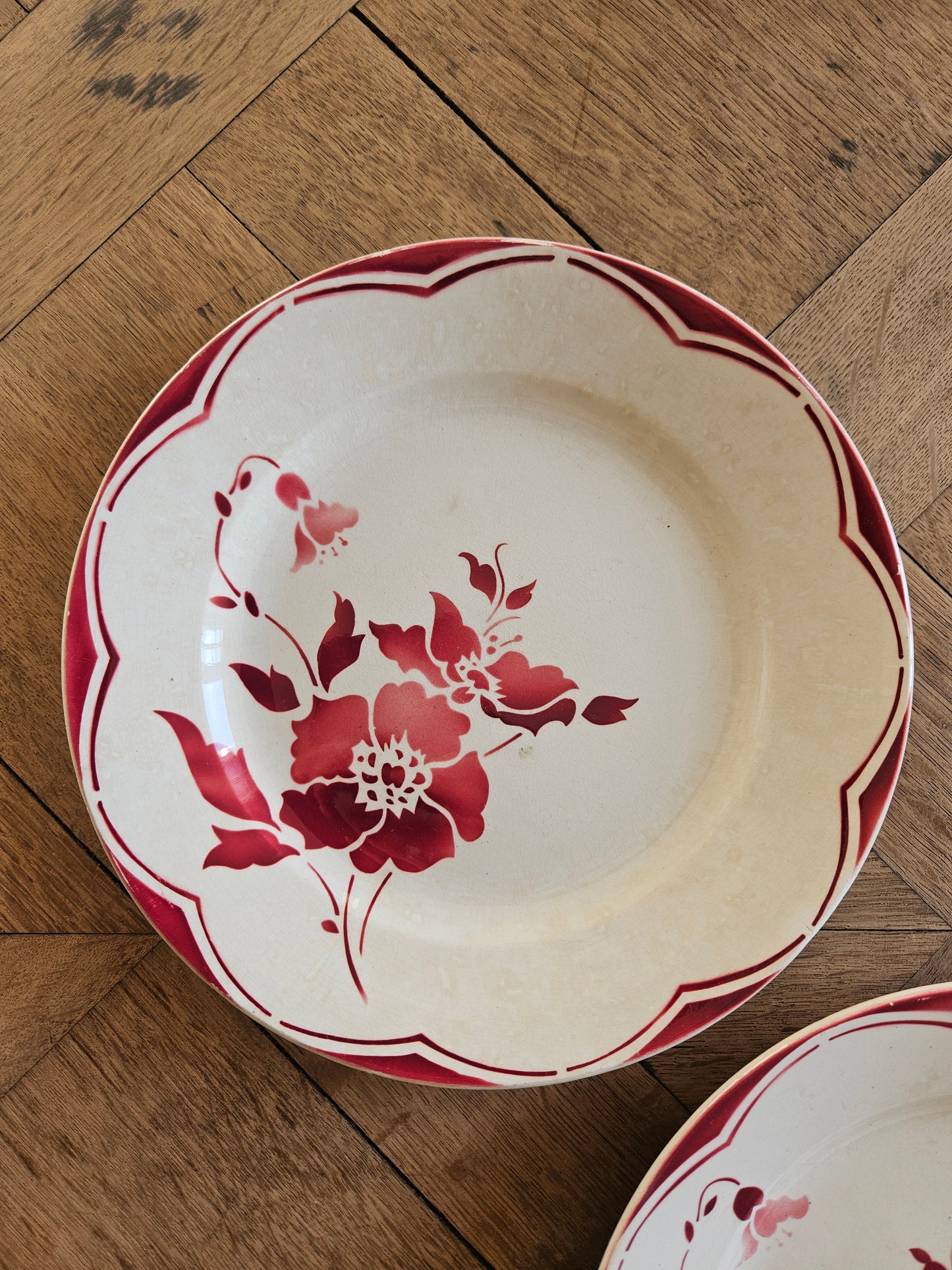 Assiettes plates rétro dépareillées, Digoin & Gien