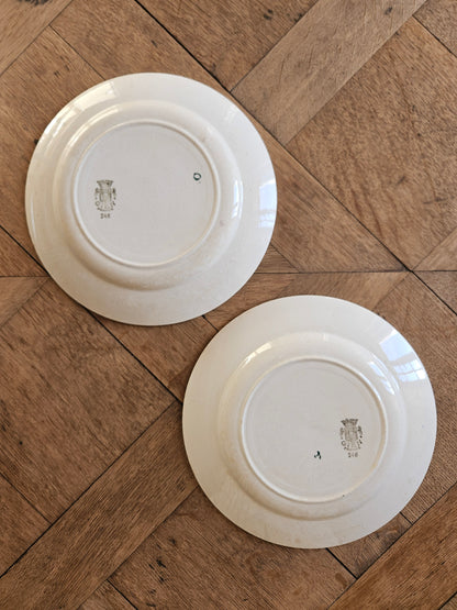 Assiettes plates rétro dépareillées, Digoin & Gien
