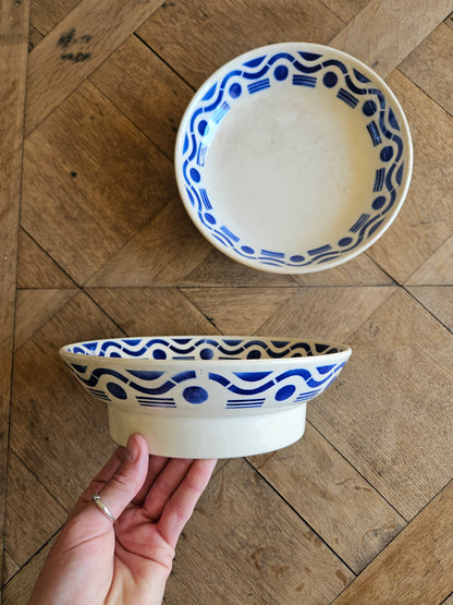 Assiette sur pied Badonviller, Azur