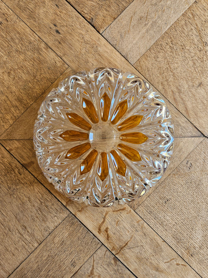 Saladier vintage en cristal, orangé