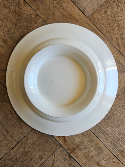 Assiette sur pied ancienne Salins, terre de fer
