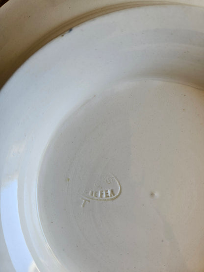 Assiette sur pied ancienne Salins, terre de fer