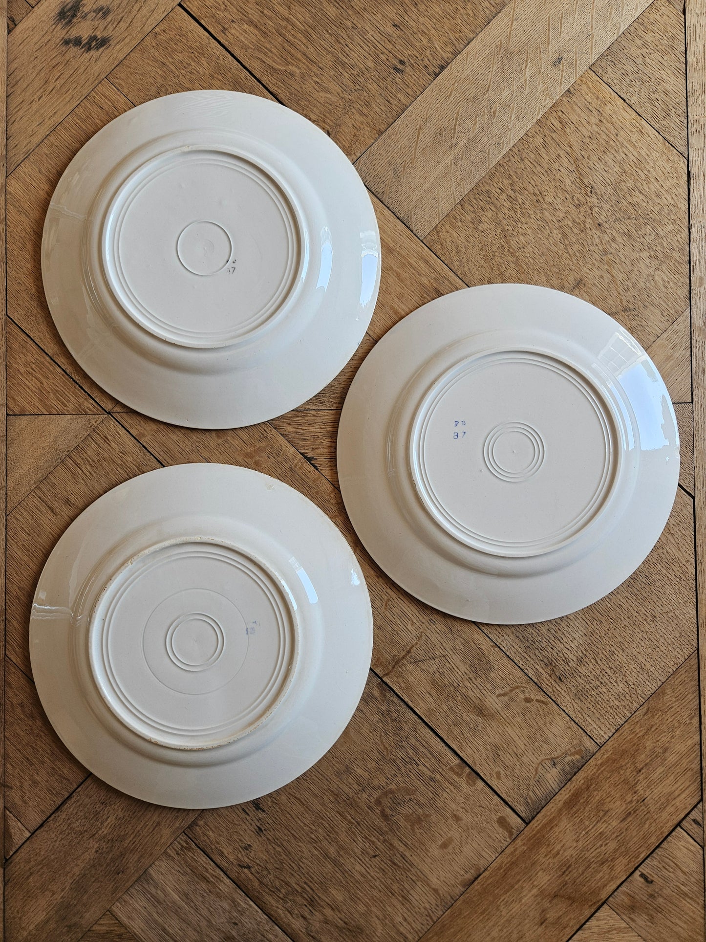 Assiettes plates Fenal Badonviller, décor basque