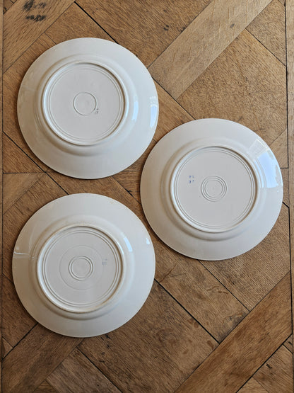 Assiettes plates Fenal Badonviller, décor basque
