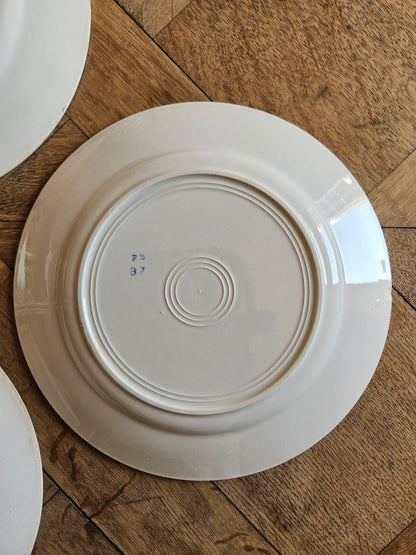 Assiettes plates Fenal Badonviller, décor basque