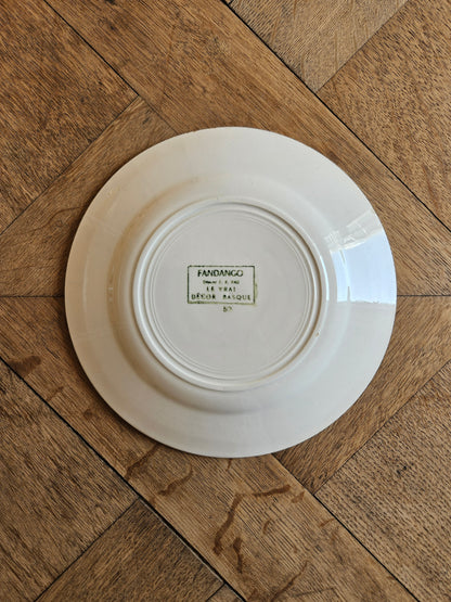 Assiette à dessert Fandango, décor basque