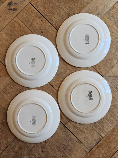 Assiettes à dessert Digoin, décor basque