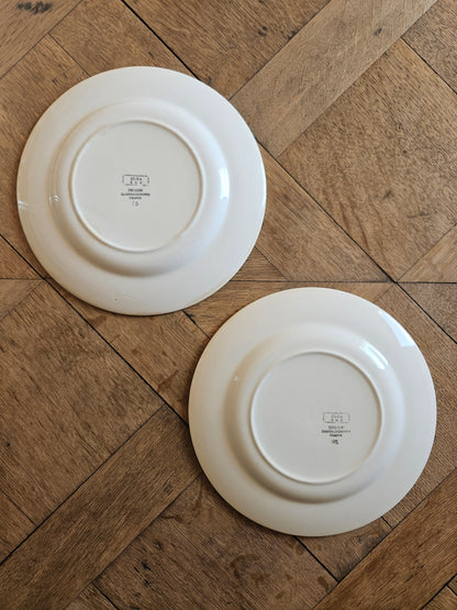 Assiettes plates dépareillées Digoin
