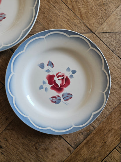 Assiettes plates dépareillées Digoin
