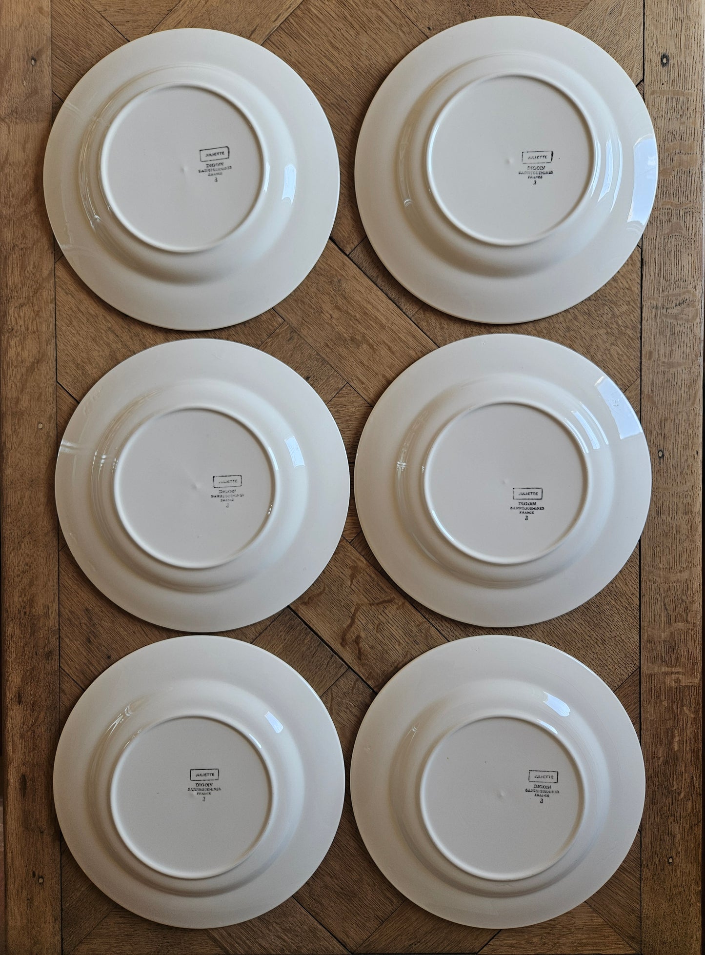 Assiettes plates rétro Digoin, Juliette