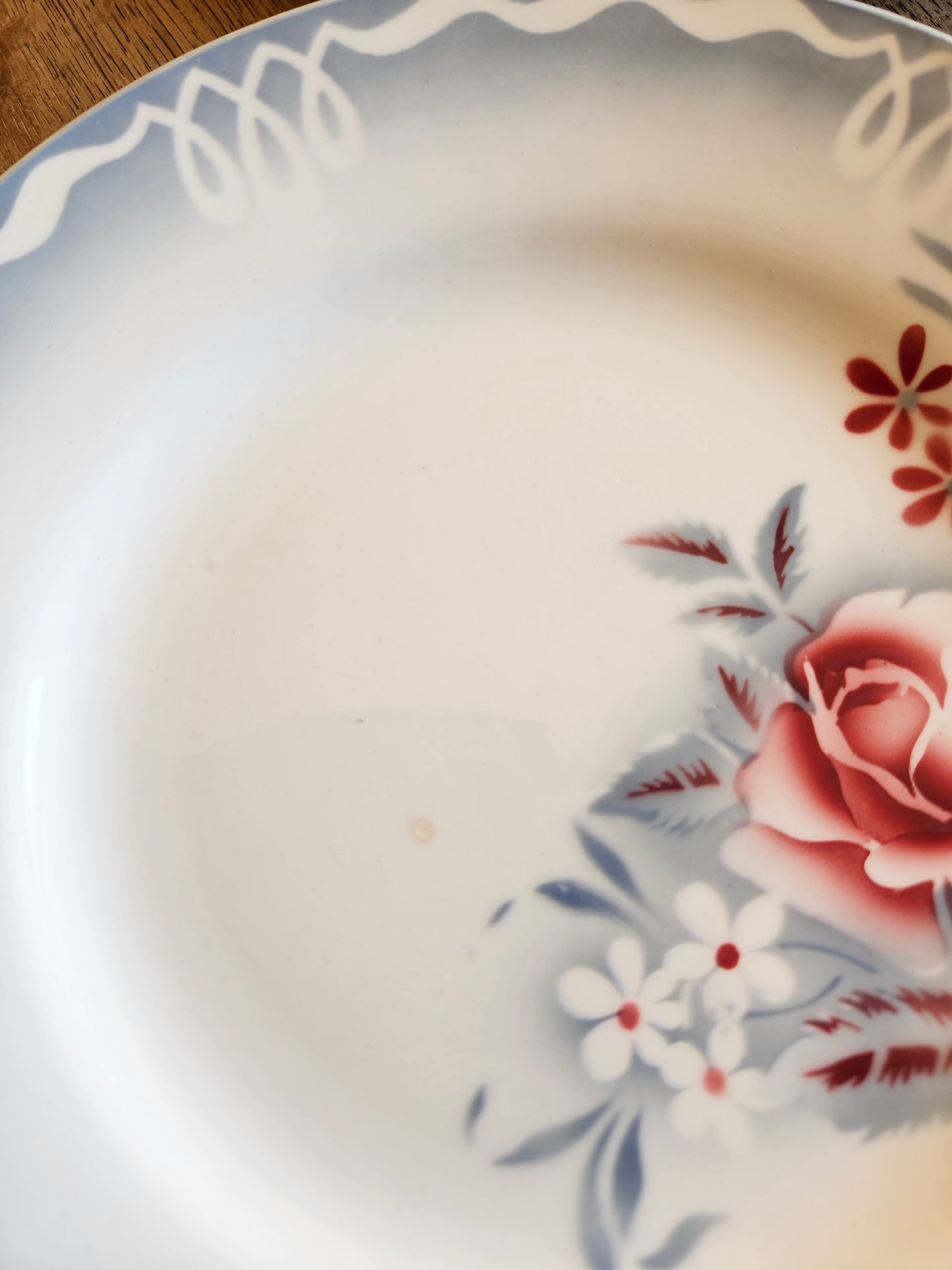 Assiettes plates rétro Digoin, Olga