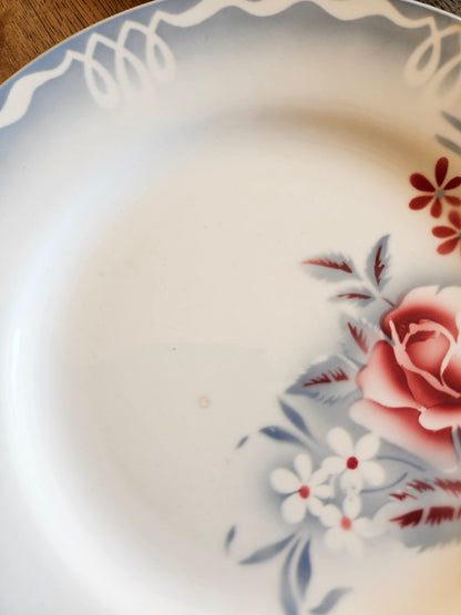 Assiettes plates rétro Digoin, Olga