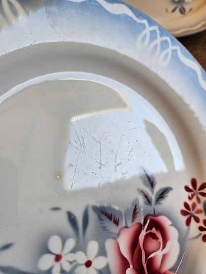 Assiettes plates rétro Digoin, Olga