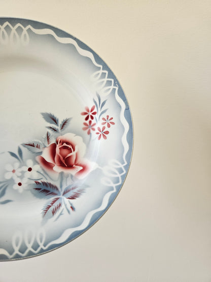 Assiettes plates rétro Digoin, Olga