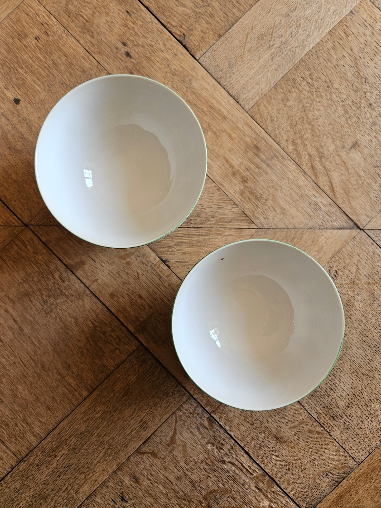 Bol à facettes vintage porcelaine fleurie