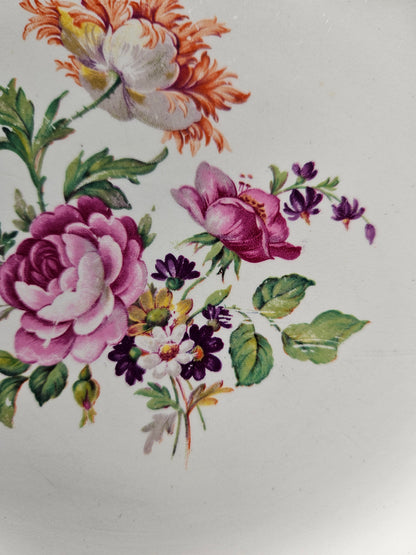 Assiettes plates dépareillées "Anémones"