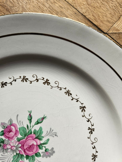 Assiettes plates dépareillées "Anémones"