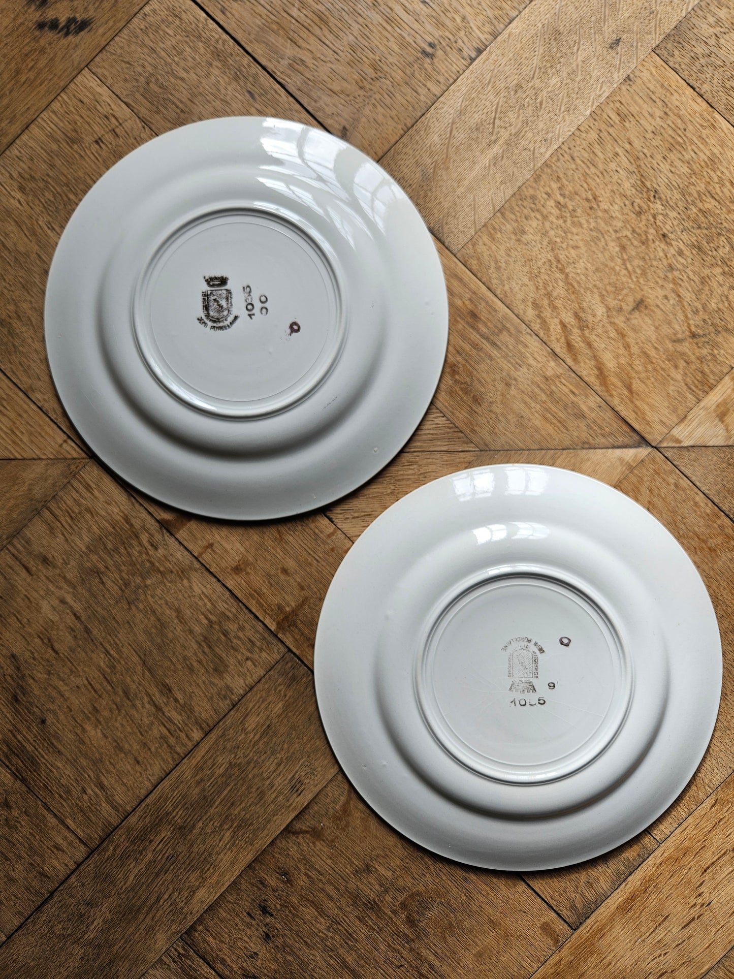 Assiettes plates dépareillées "Anémones"
