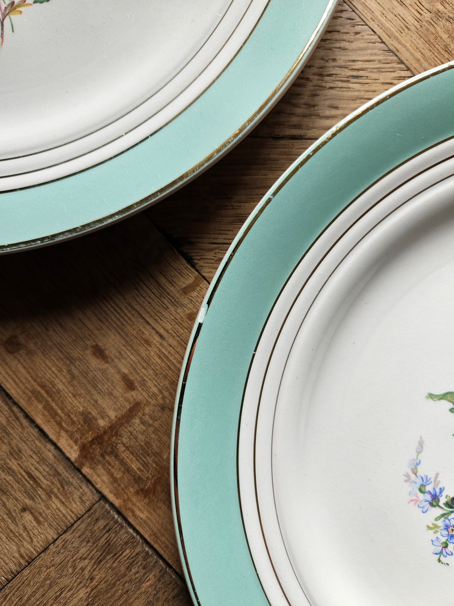 Assiettes plates dépareillées "Beaugency"