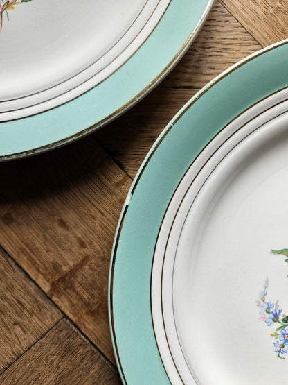 Assiettes plates dépareillées "Beaugency"
