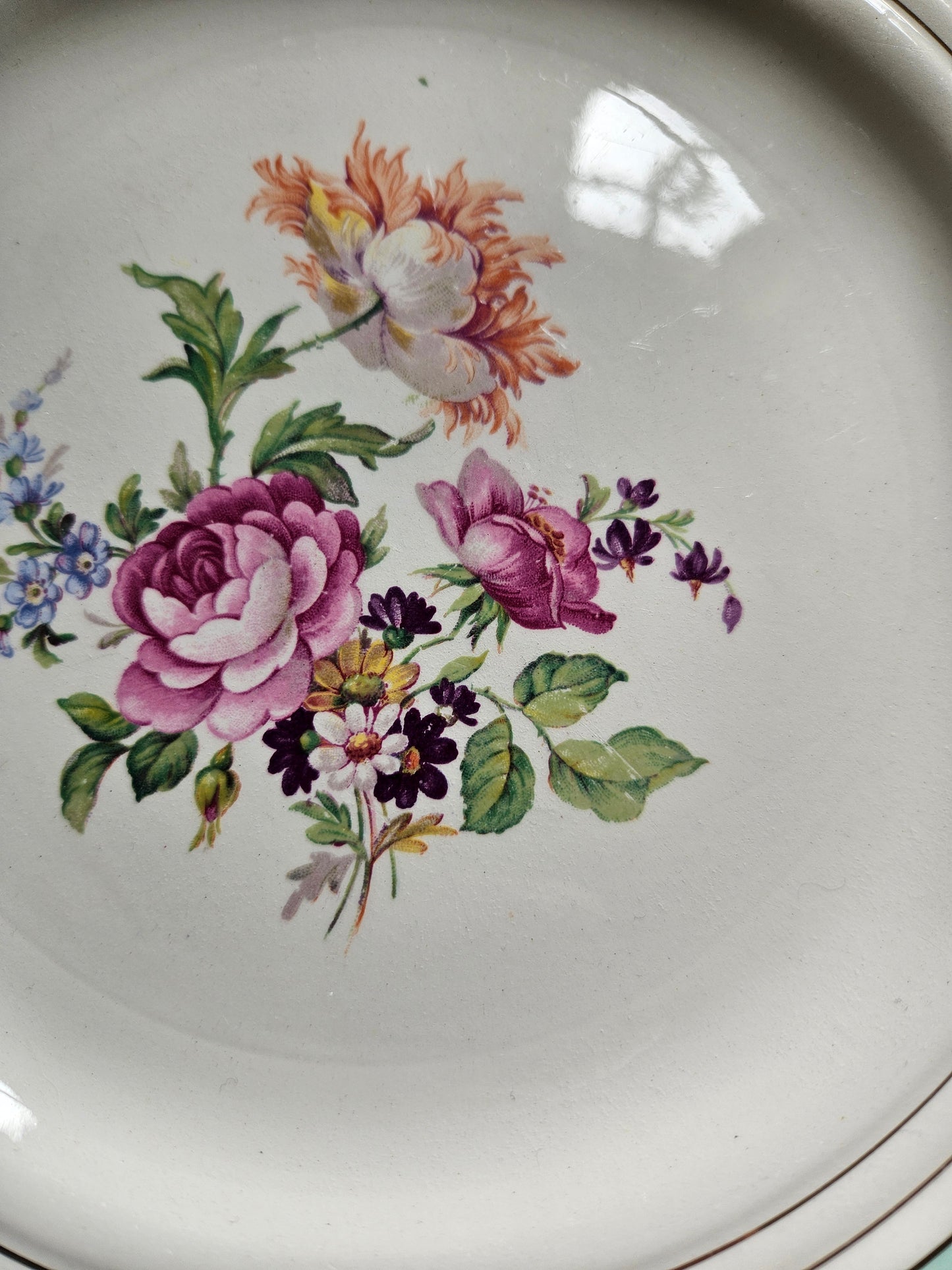 Assiettes plates dépareillées "Beaugency"