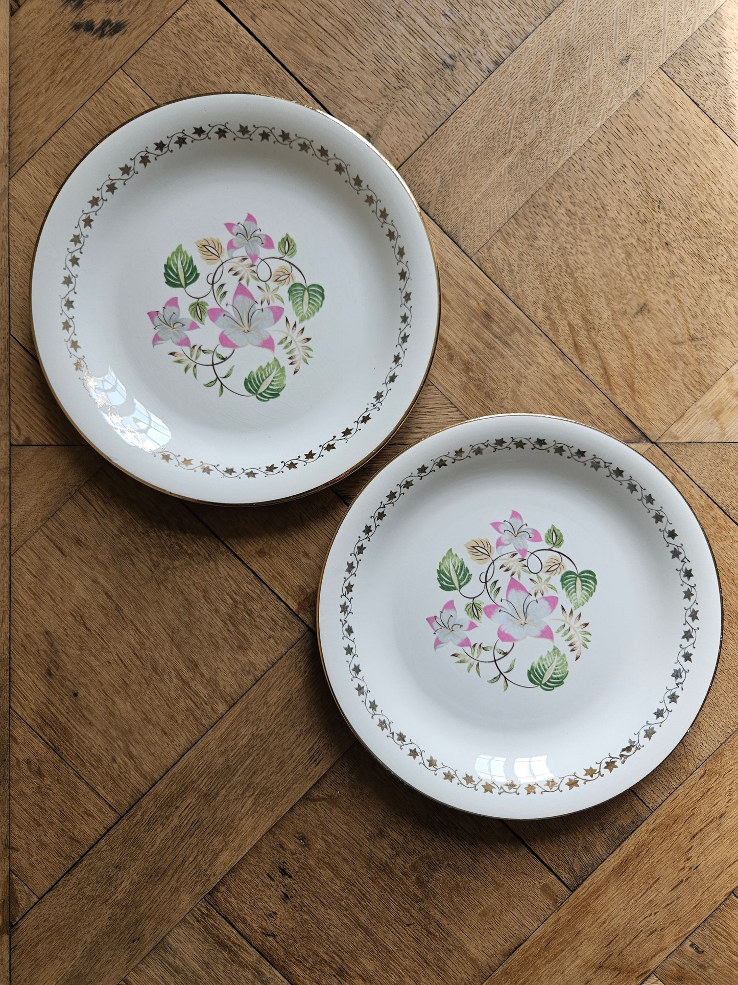 Assiettes plates dépareillées "Beaugency"