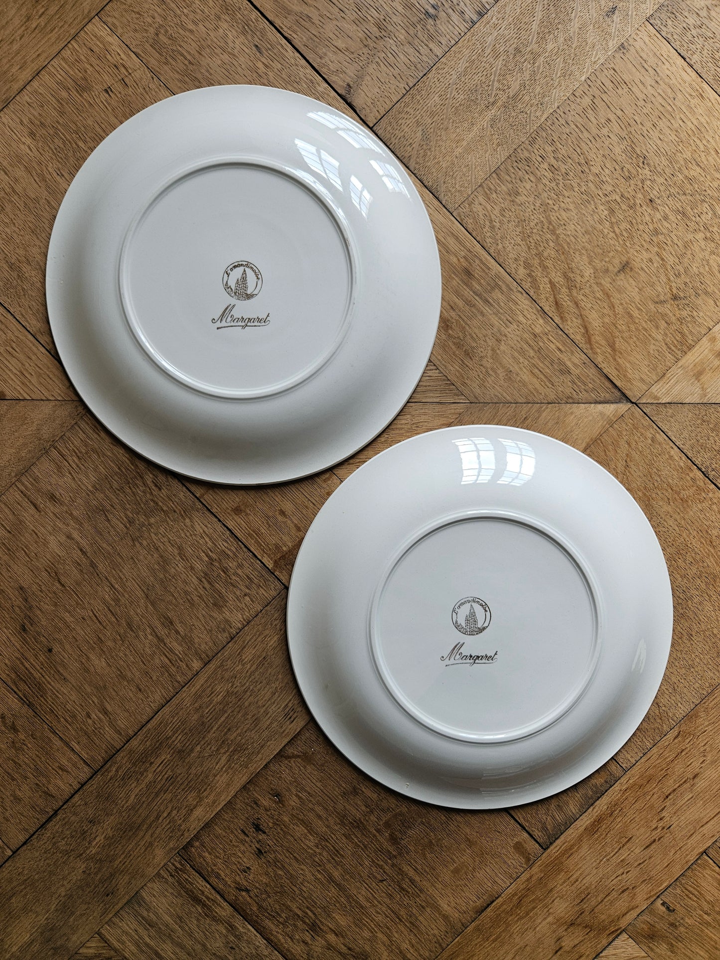 Assiettes plates dépareillées "Beaugency"