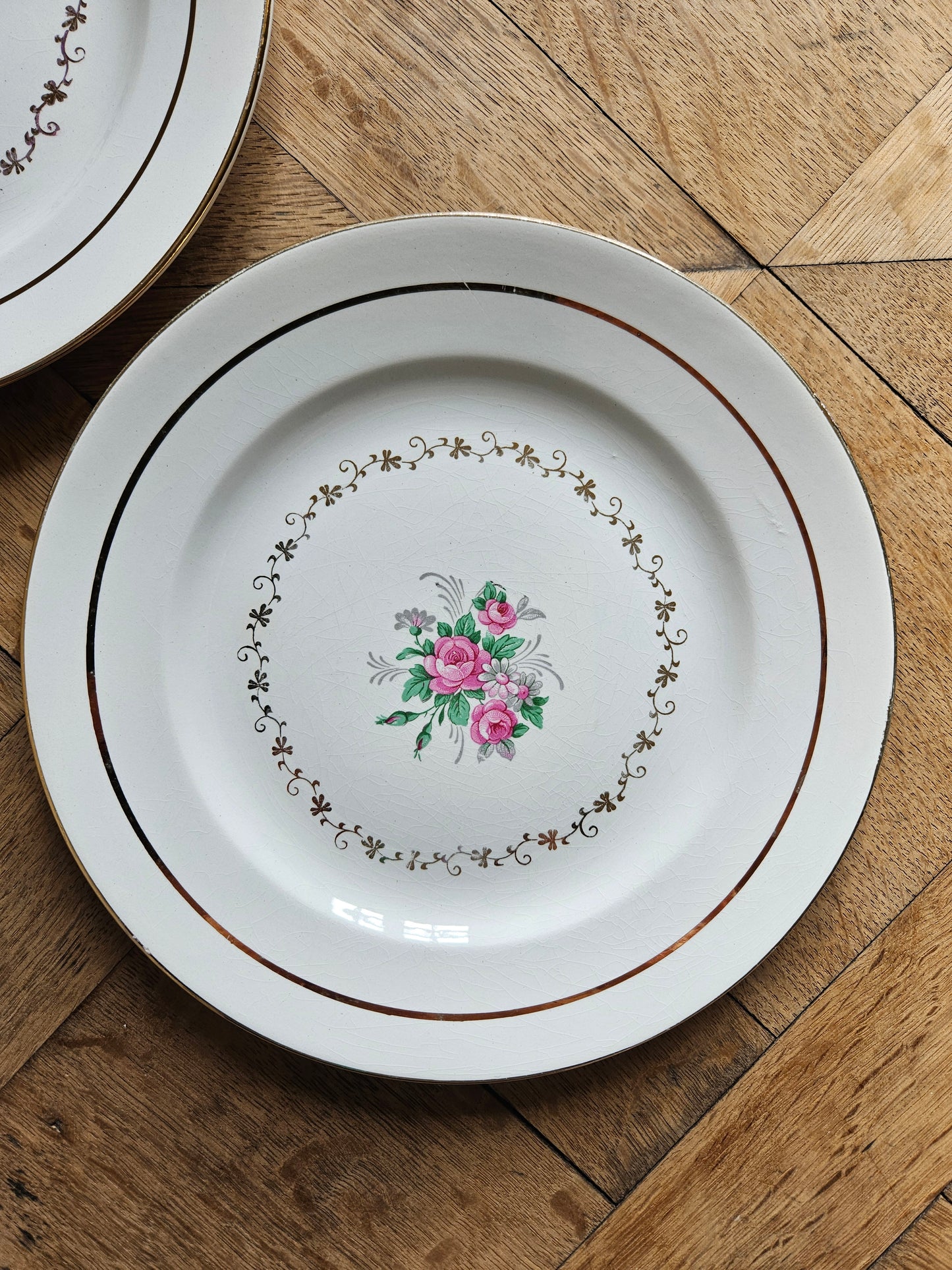 Assiettes plates dépareillées "Beaugency"