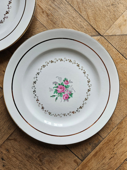 Assiettes plates dépareillées "Beaugency"