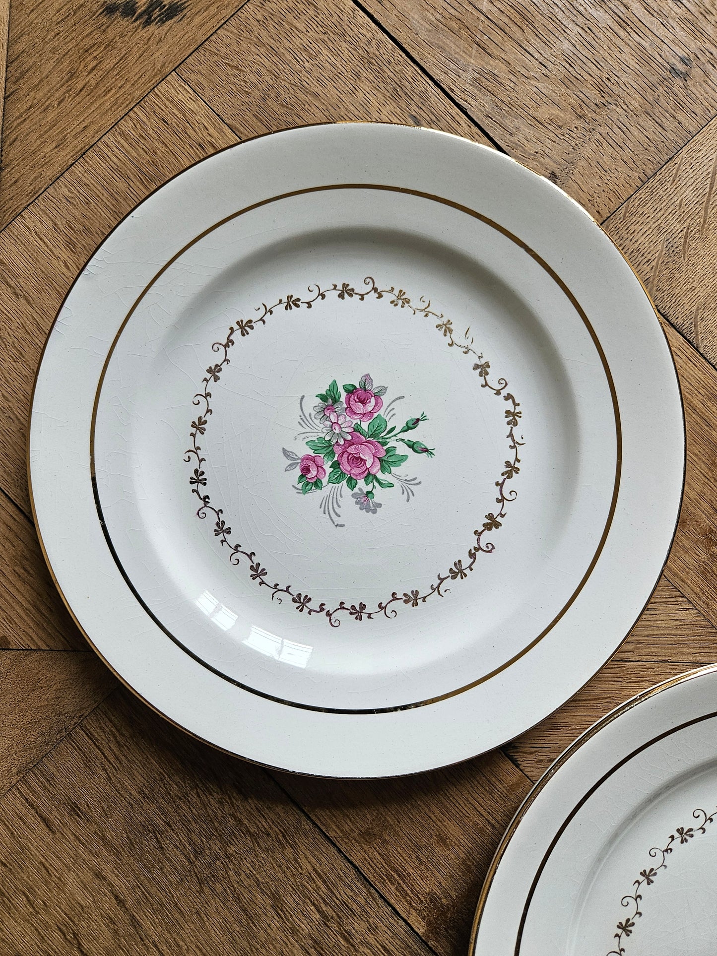 Assiettes plates dépareillées "Beaugency"