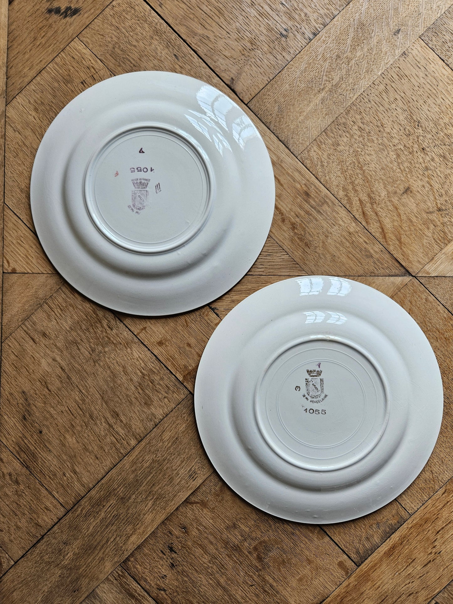 Assiettes plates dépareillées "Beaugency"
