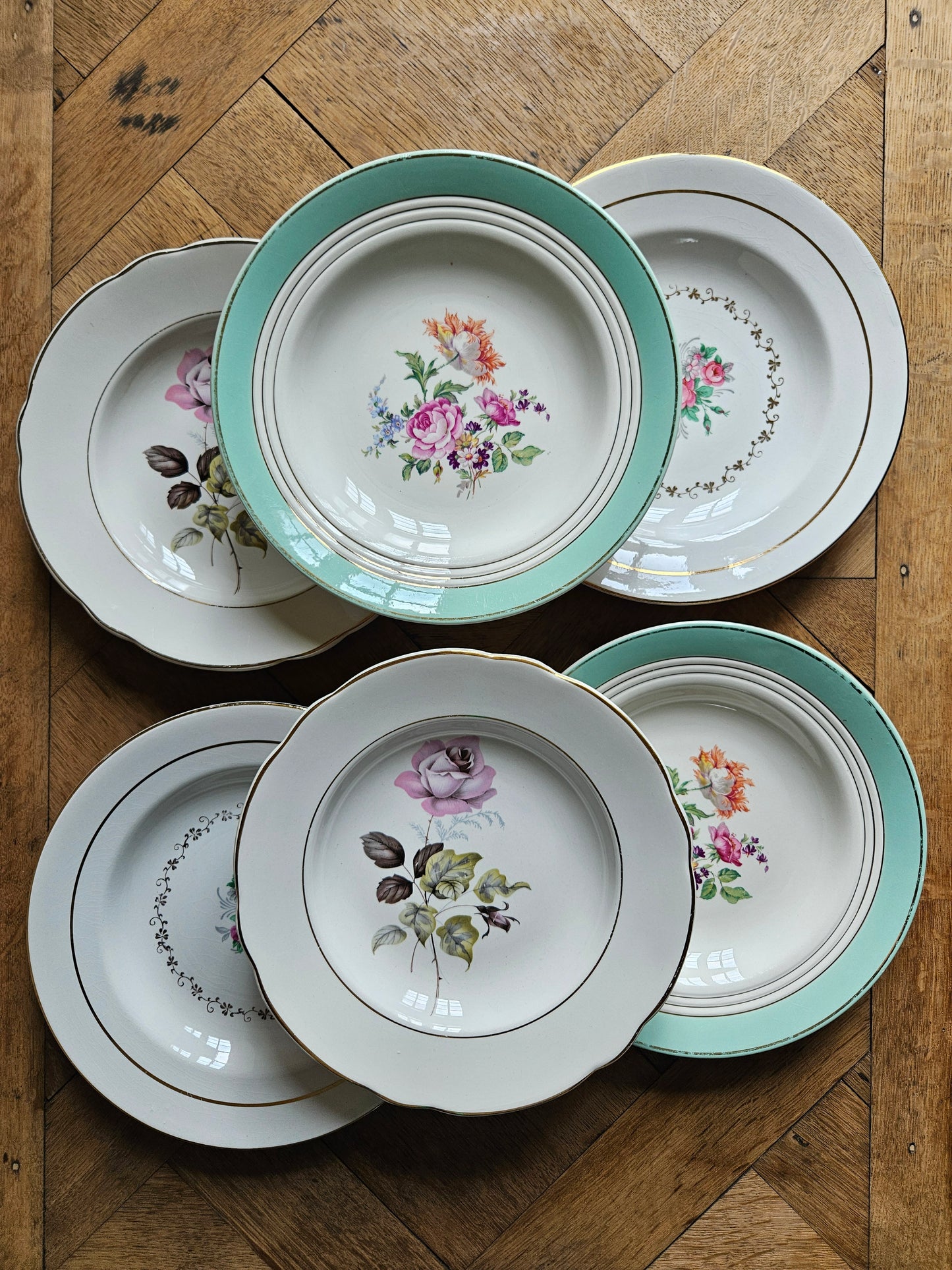 Assiettes creuses dépareillées "Beaugency"