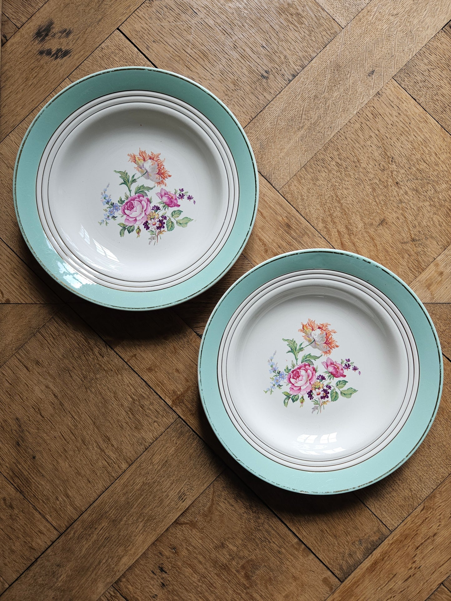 Assiettes creuses dépareillées "Beaugency"