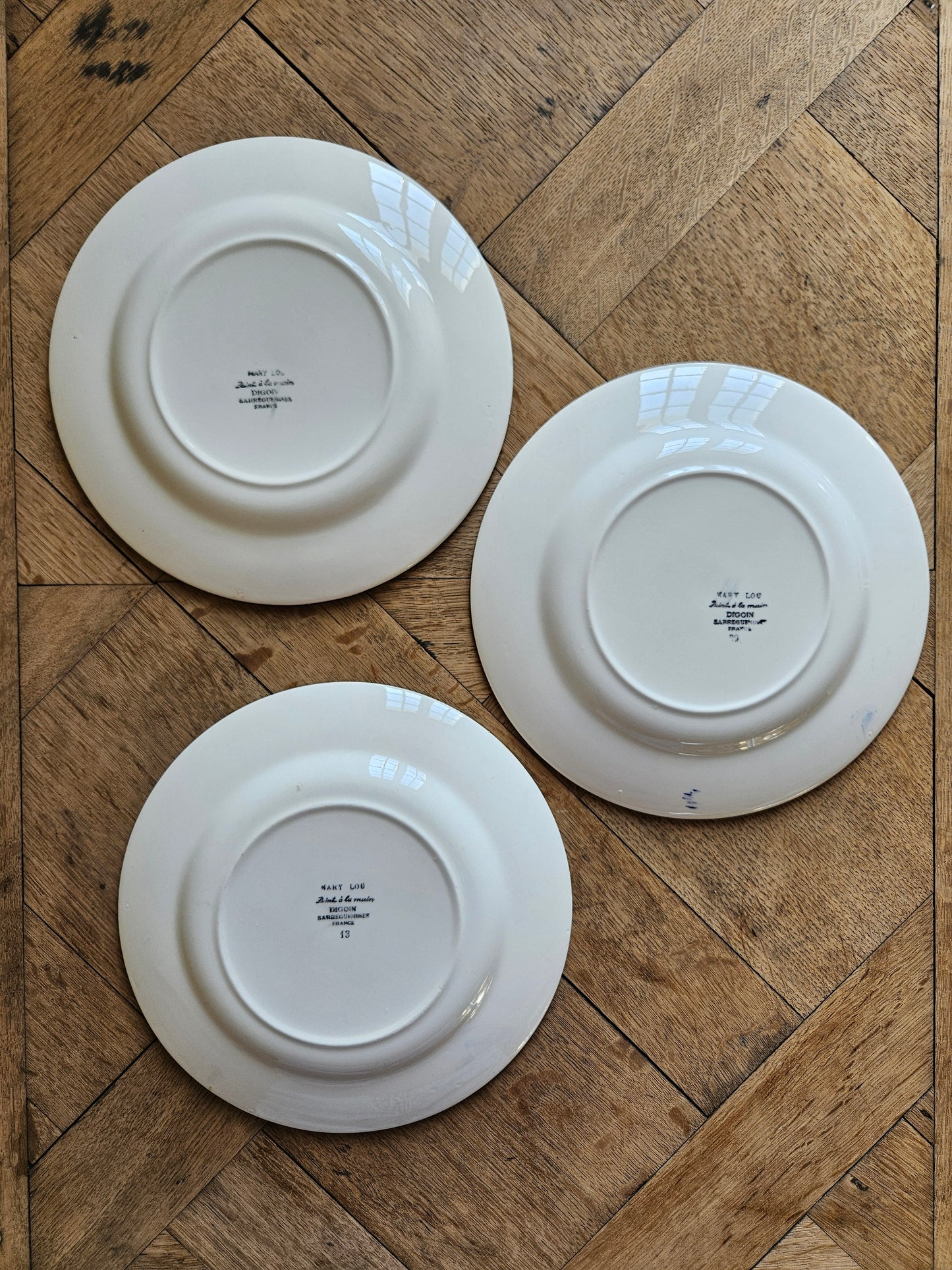 Assiettes plates Digoin, Mary-Lou