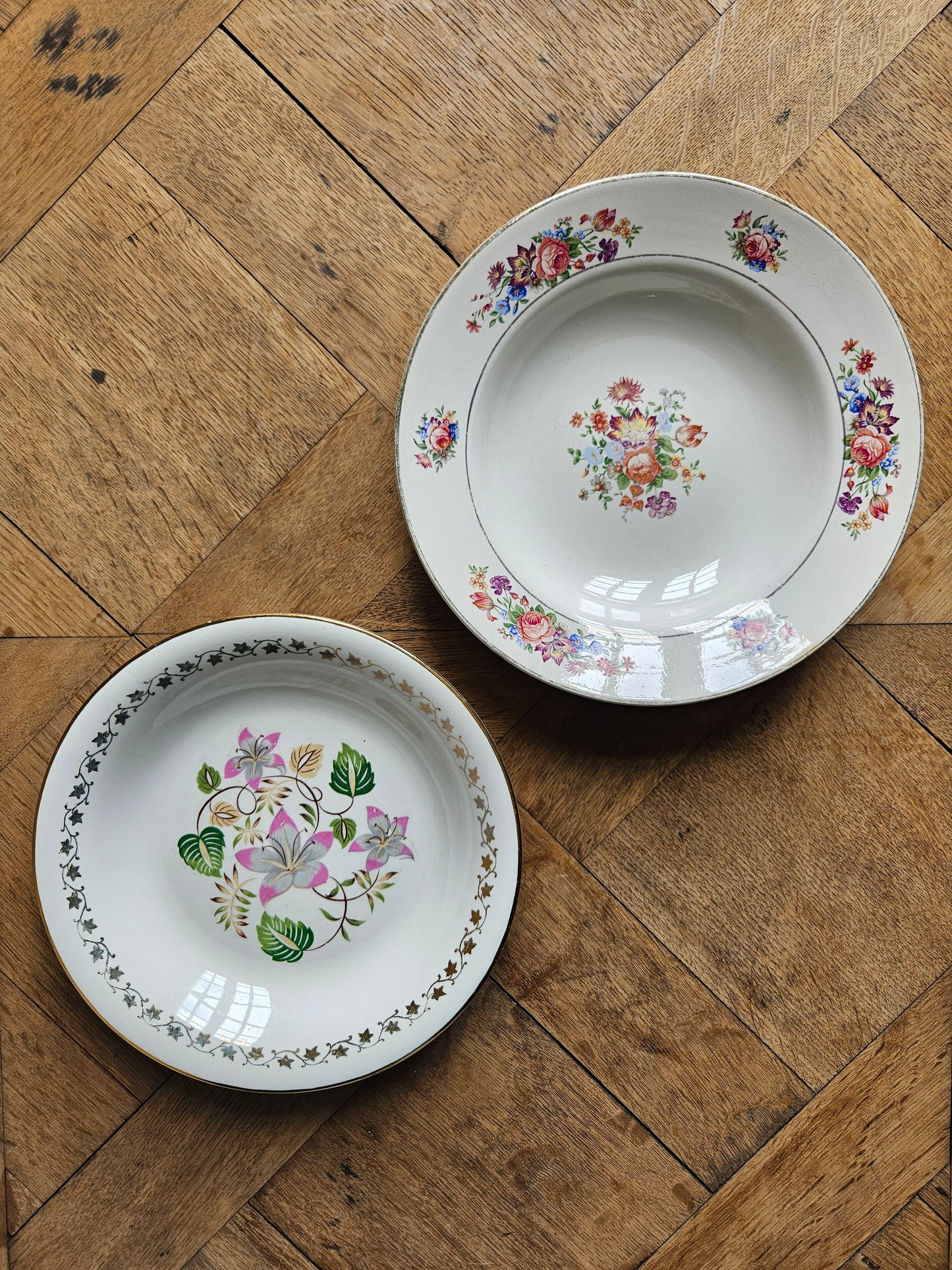 Assiettes creuses vintage 100% dépareillées