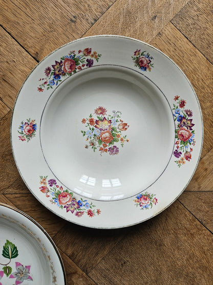Assiettes creuses vintage 100% dépareillées