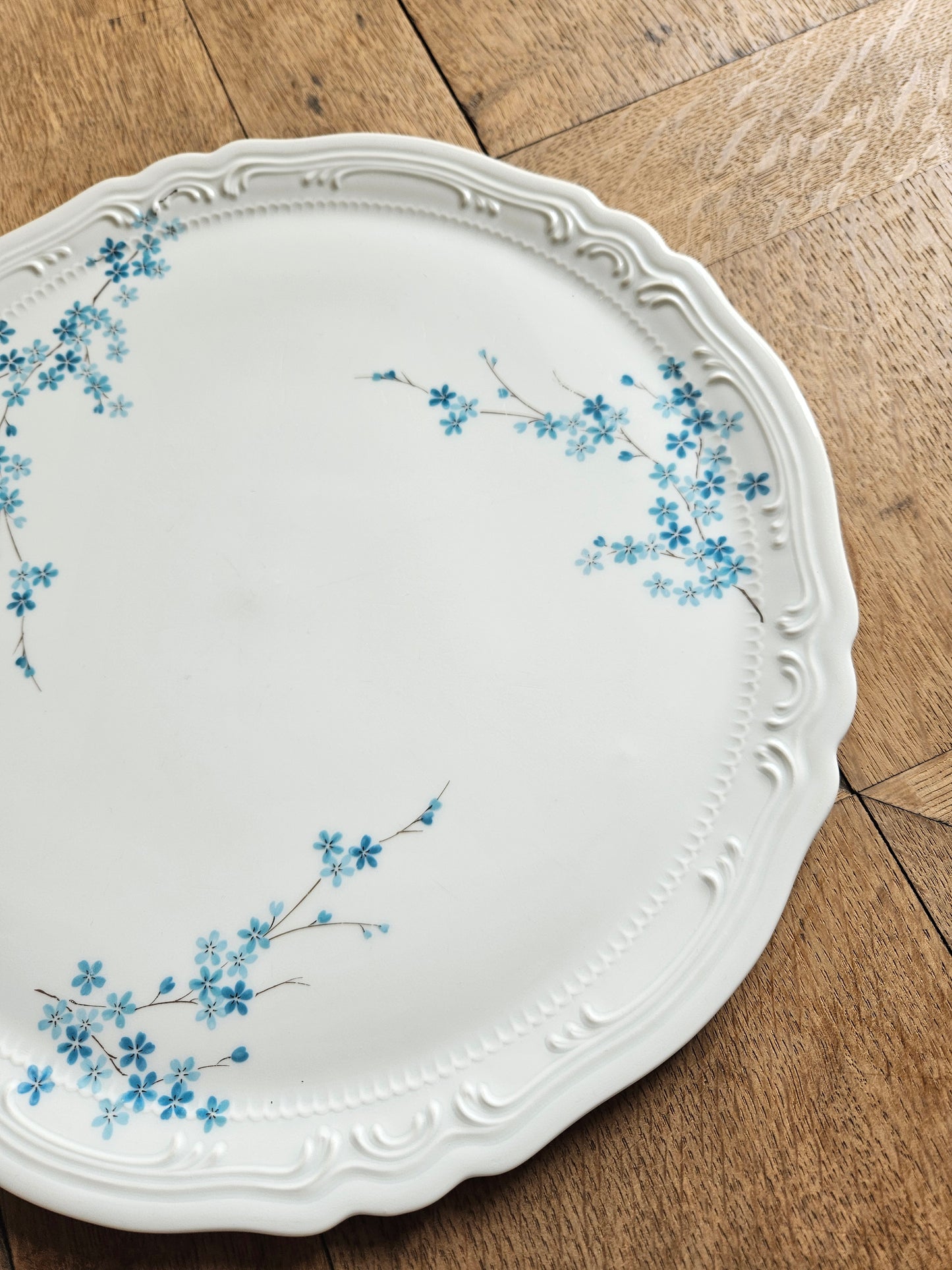 Plat à tarte Limoges, myosotis