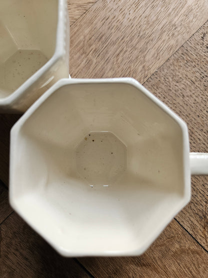 Tasses Sarreguemines octogonales perlées #2