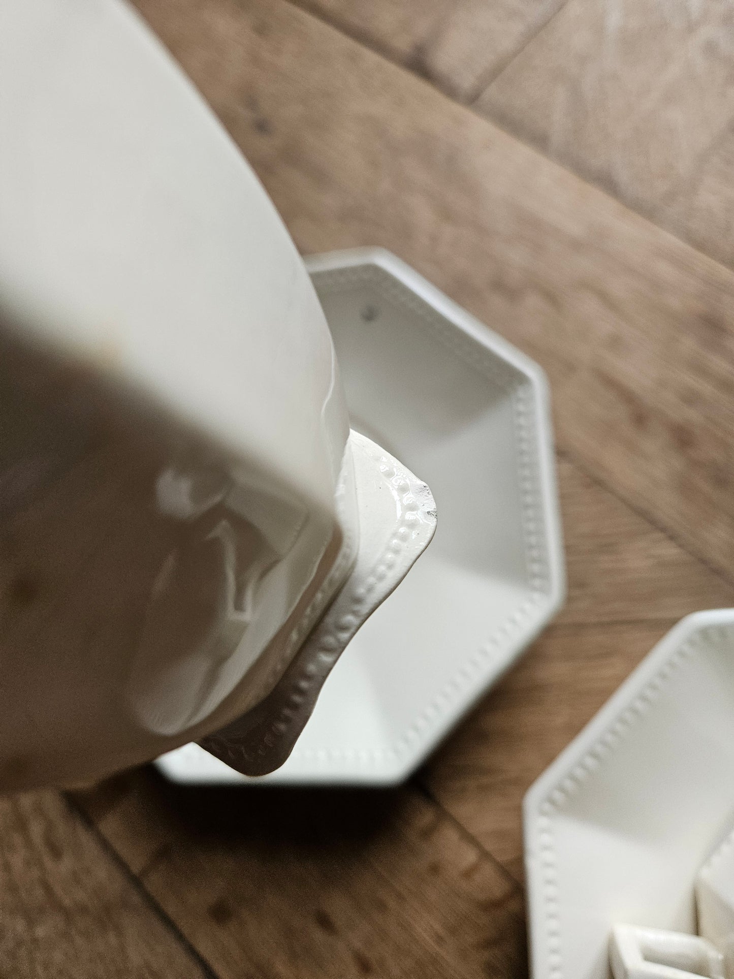 Tasses Sarreguemines octogonales perlées #3