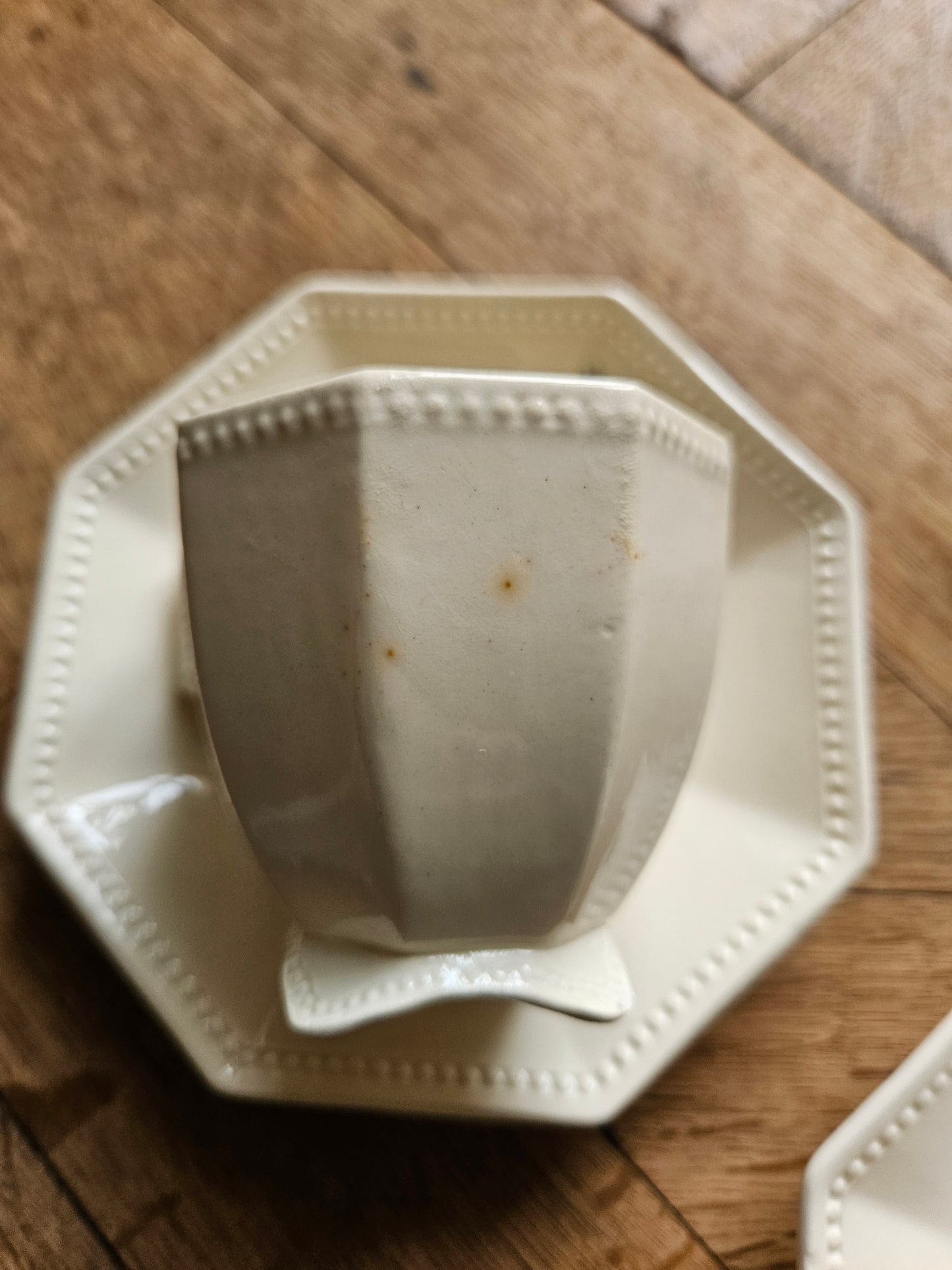 Tasses Sarreguemines octogonales perlées #3