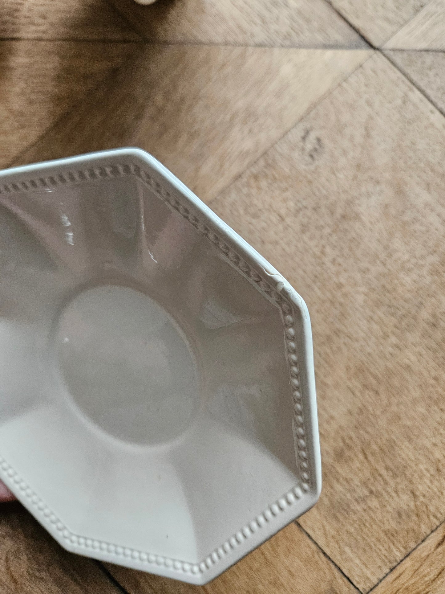 Tasses Sarreguemines octogonales perlées #3