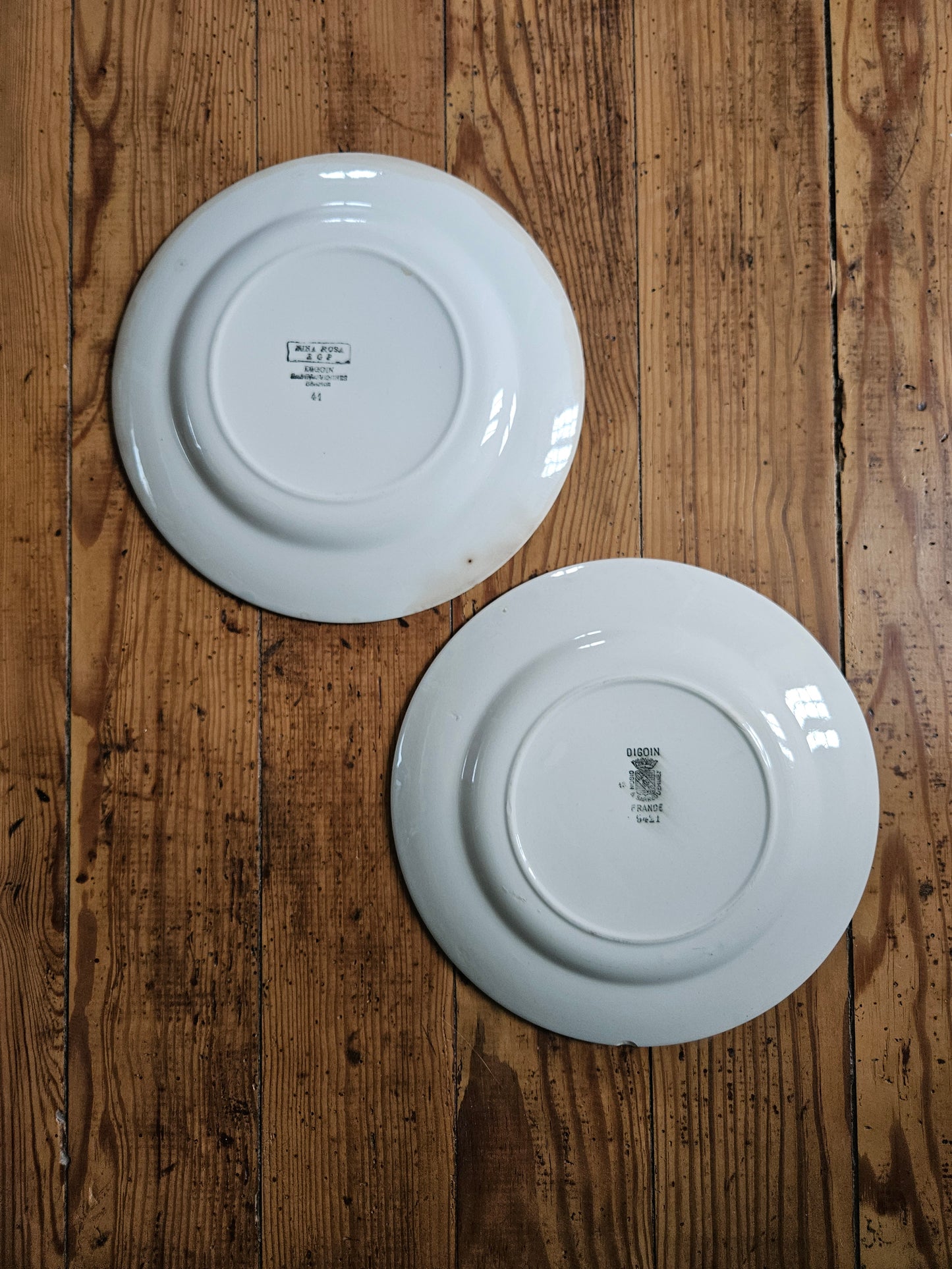 Assiettes plates rétro Digoin