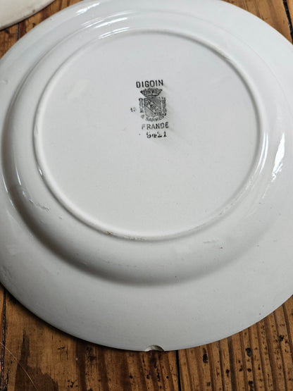 Assiettes plates rétro Digoin