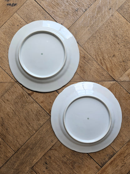 Assiettes plates dépareillées porcelaine, shabby chic