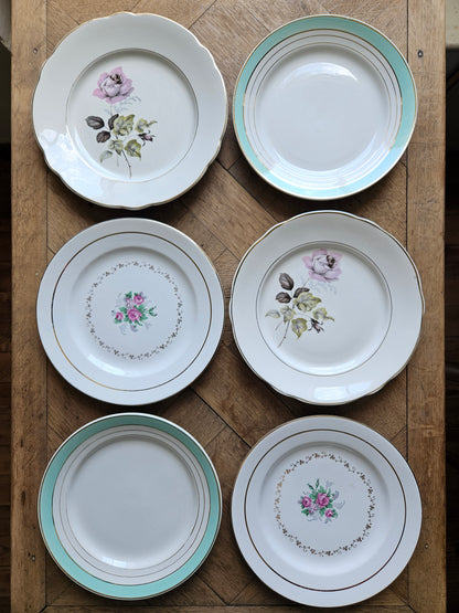 Assiettes plates dépareillées "Perigord"