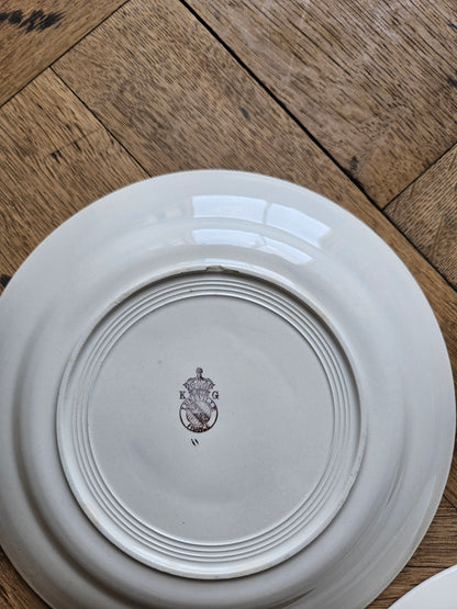 Assiettes plates dépareillées "Perigord"